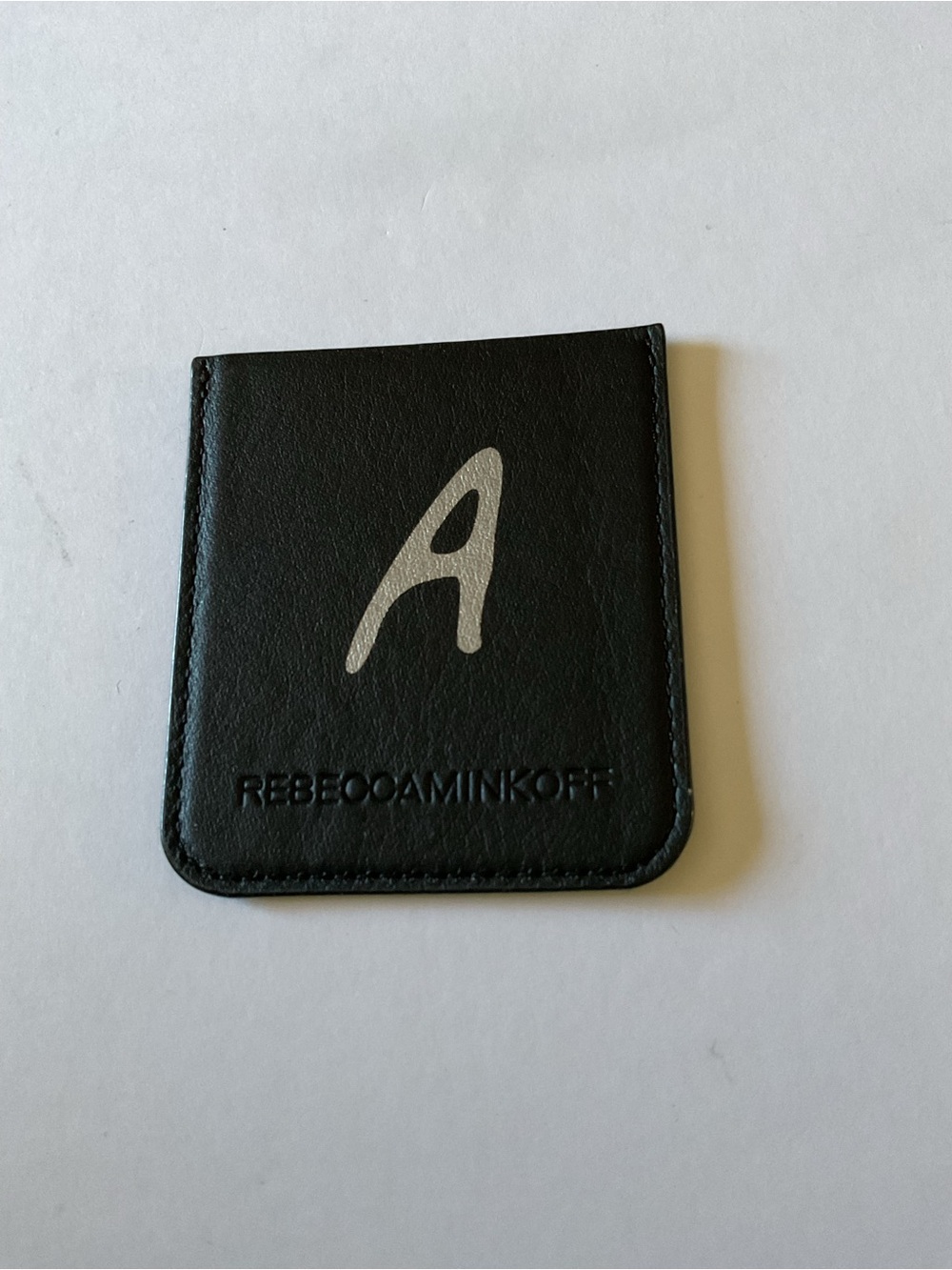 REBECCA MINKOFF INITIAL ‘A’ PHONE CARD POCKET BLACK NEW